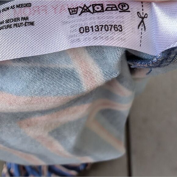 By Anthropologie Blue Chevron Breezy Jumpsuit Size XS Zig Zag Print, Jersey Knit - Picture 7 of 7